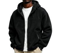 Veste Polaire Homme Zippée à Capuche Doublure Foncée | Fermeture Éclair Poches Zipper Cordon Réglable, polar zippé, blouson fleece, coupe-vent, sweat polaire
