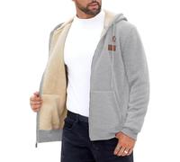 Veste Polaire Homme Zippée à Capuche Doublure Foncée | Fermeture Éclair Poches Zipper Cordon Réglable, polar zippé, blouson fleece, coupe-vent, sweat polaire