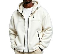 Veste Polaire Homme Zippée à Capuche Doublure Foncée | Fermeture Éclair Poches Zipper Cordon Réglable, polar zippé, blouson fleece, coupe-vent, sweat polaire