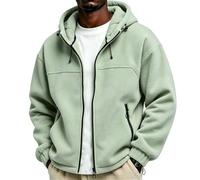 Veste Polaire Homme Zippée à Capuche Doublure Foncée | Fermeture Éclair Poches Zipper Cordon Réglable, polar zippé, blouson fleece, coupe-vent, sweat polaire