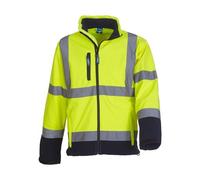 Veste Softshell De Sécurité Hvk09 - Jaune Fluo Bas Bleu