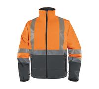 Veste Softshell imperméable haute visibilité 2 en 1 Delta Plus orange/gris, taille L