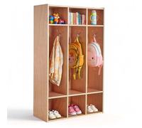 Vestiaire 3 Enfants Ouvert-VEVOR-Penderie pour Enfants en Bois-Rangement pour Crèche Maternelle Garderie Maison
