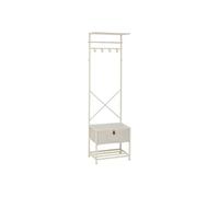 - Vestiaire 4 patères avec tiroir TISSA - Beige - Tissa