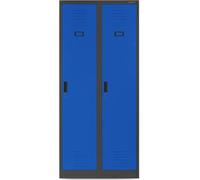 Vestiaire Armoire vestiaire métallique anthracite-bleu 180x80x50