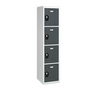 Vestiaire Colonne 4 cases - Elément départ - gris anthracite