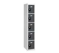 Vestiaire Colonne 5 cases - Elément départ - gris anthracite