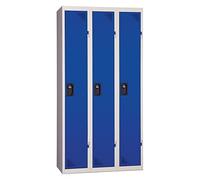 Vestiaire Industrie Propre - Monobloc - Bleu - 3 colonnes - Largeur 90cm