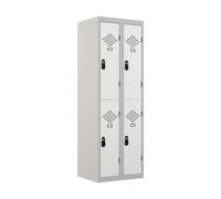 Vestiaire métal Avantage 2 casiers par colonne - 2 colonnes L.60 cm - Corps Gris - Portes Blanc