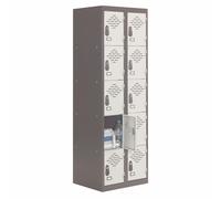 Vestiaire métal Avantage 5 casiers par colonne - 2 colonnes L.60 cm - Corps Anthracite - Portes Gris