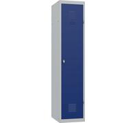 Vestiaire métal Budget industrie salissante - Élément Départ L.40 cm - Corps Gris - Porte Bleu