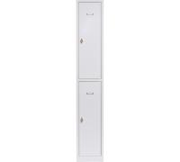 Vestiaire métal Budget monobloc 1 colonne L.30 cm - 2 casiers - Gris