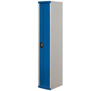 Vestiaire métal Team Color industrie propre - 1 colonne L.30 cm - Corps Gris - Porte Bleu