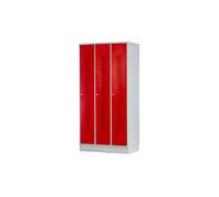 Vestiaire métallique 3 portes rouges perforées MW Tools KL30R