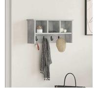 vidaXL Porte-manteau mural avec étagère Montage mural avec stockage Gris béton 50 x 16 x 26 cm