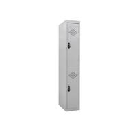 Vestiaire multi-casiers monobloc Avantage - 1 colonne - 2 casiers - Gris