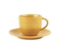 VESUVIO Tasse café thé avec sous-tasse 22 n grès Jaune Safran TABLE PASSION SC