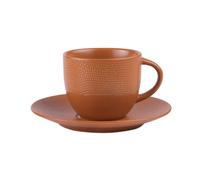 Table Passion – Tasse à thé avec sous-tasse Vésuvio – Grès Terra 22 cl – Lot de 6