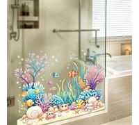Vesvory Autocollant imperméable pour fenêtre de salle de bain, porte en verre, chambre d'enfant, chambre d'enfant, décoration murale d'intérieur (crabe)