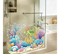 Vesvory Autocollant imperméable pour fenêtre de salle de bain, porte en verre, chambre d'enfant, décoration murale d'intérieur (tortue de mer)