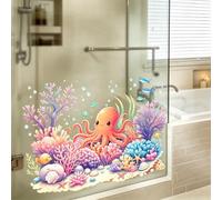 Vesvory Autocollant imperméable pour fenêtre de salle de bain, porte en verre, chambre d'enfant, décoration murale d'intérieur (pieuvre)