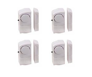Vetech ALAM4 Kit de 4 Mini Alarmes Magnétiques pour Portes/Fenêtres Blanc