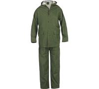 Vêtement de pluie PVC doublé avec capuche vert XL - 18240