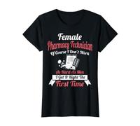 Vêtements de Technicien de Pharmacie - Design Technique Amusant T-Shirt Graphique avec Valeur, Femme, Noir, XS