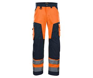 Vêtements de travail Warn - Pantalon 15661811 orange/bleu marine Uni, taille 50