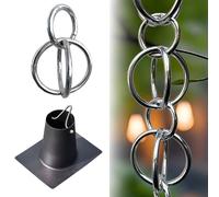 Vethenx Chaîne de Pluie,Chaine de Pluie Japonaise,Alternative Aux Descentes Pluviales,décoration de Jardin et de Maison,Ornement de Jardin,pour gouttière.(Argent 1.5m)