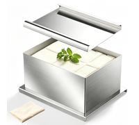 VETOLAKA Presse à tofu en acier inoxydable 304, grande presse à tofu de 1000 g, avec bac d'égouttement et chiffon à fromage pour tofu fait maison, passe au lave-vaisselle
