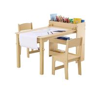 VEVOR 1 Table d’Enfant + 2 Chaises 795x555x540 mm et 304x284x551 mm Ensemble de Meuble d'enfant avec Étagère Intégrée pour Étudier Manger Jouer Lire Dessiner Crèche Garderie Chambre d’Enfants École