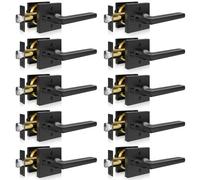 VEVOR 10 Paires de Poignées de Porte Intérieure en Noir Mat Poignée à Condamnation avec Béquille Réversible Droite-Gauche sans Clé Rotation à 45° pour Ouvrir pour Chambres Salles de Bains Toilettes