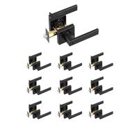 VEVOR 10 Paires de Poignées de Porte Intérieure en Noir Mat Poignée à Condamnation avec Béquille Réversible Droite-Gauche sans Clé Rotation à 45° pour Ouvrir pour Chambres Salles de Bains Toilettes