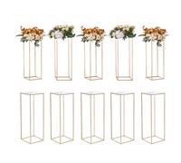 VEVOR 10PCS Support de Fleurs de Mariage 80 cm Porte-fleurs Métal Doré Centre de Table Mariage Vase Géométrique Stratifié Acrylique Présentoir Floral pour Réception Événement Décoration de Fête Maison