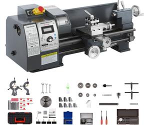 VEVOR 1100 Watt Mini Tour à métaux 8X16 pouces pour banc métallique Tour parallèle de précision