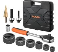 VEVOR 12,7-50,8 mm SLUG-Buster Jeu d'emporte-pièces à cliquet, Jeu d'emporte-pièces liquet pour aluminium, acier doux, fibre de verre, matières plastiques, 6 tailles de matrices, acier 40Cr K