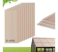 VEVOR : 12 panneaux alvéolaires à double paroi de 6 mm, 152 x 61 cm, découpables, panneaux en polycarbonate résistants aux UV, panneaux pour serres résistants aux intempéries, panneaux de remplacement