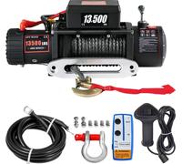 VEVOR 13500 LBS Treuil électrique pour camion, 12 V Treuil électrique, câble synthétique ATV avec télécommande