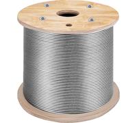 VEVOR 150m 3.2mm Câble en acier inoxydable T316 Câble métallique en acier inoxydable galvanisé