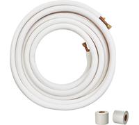 VEVOR 15240 mm Kit de conduits mini split 9,53 mm et 15,875 mm AD tubes en cuivre et isolation triple couche pour climatiseurs mini split appareils frigorifiques ou pompes à chaleur et HVAC avec bande