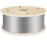 VEVOR 152mx4,8mm Câble métallique 1x19-construction Câble en acier T316 Acier inoxydable Surface polie Câble métallique 1905,1kg Résistance à la rupture Câble en acier inoxydable pour cordes à linge R