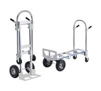 VEVOR 2 en 1 Diable pliable 249/363kg de capacité de charge Diable de transport Alliage d'aluminium & acier carbone Diable ⇋ Chariot à plate-forme Trolley pour les tâches de chargement & transport en