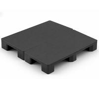 VEVOR, 2 palettes en plastique, dimensions 1000x500x136 mm, palettes légères universelles avec une capacité de charge statique de 1000 kg, palettes industrielles fermées avec accès possible par deux c