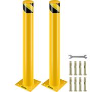 VEVOR 2 Stk. 91,4 cm Parkplatz-Sicherheitspoller Parkschrankenpfosten, 20 x 20 cm Parkbarriere Parkpfosten, Parkpfosten Verkehrsstraßenröhre Stange, Geeignet für Innen- und Außenbereiche, Parkplätze