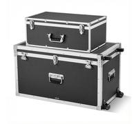 VEVOR 2 x valises de transport, coffres de rangement, caisses de rangement verrouillables, grande caisse de rangement (816 x 452 x 460 mm) avec roulettes et 3 poignées métalliques, valises de transpor