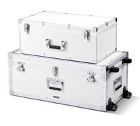 VEVOR 2 x valises de transport Valises de rangement Caisses de rangement Verrouillables, grande caisse de rangement avec roulettes et 3 poignées métalliques, valises de transport avec couvercles pour 