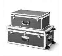 VEVOR 2 x valises de transport Valises de rangement Caisses de rangement Verrouillables, grande caisse de rangement avec roulettes et 3 poignées métalliques, valises de transport avec couvercles pour 