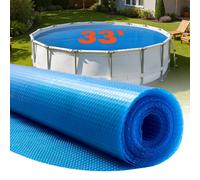 VEVOR Bâche Solaire Piscine Ronde 10 m Couverture Solaire Piscine 0,2 mm Bâche à Bulles en Polyéthylène PE pour Piscines Hors Sol Creusées, Absorption de Chaleur Jour et Rétention Chaleur Nuit, Bleu