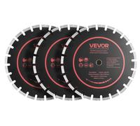 VEVOR, 3 disques de coupe diamantés de 359 mm, lames de scie diamantées avec un alésage de 25,4 mm et une hauteur de segment de 11,8 mm, vitesse maximale de 4800 tr/min. Disques diamantés pour découpe